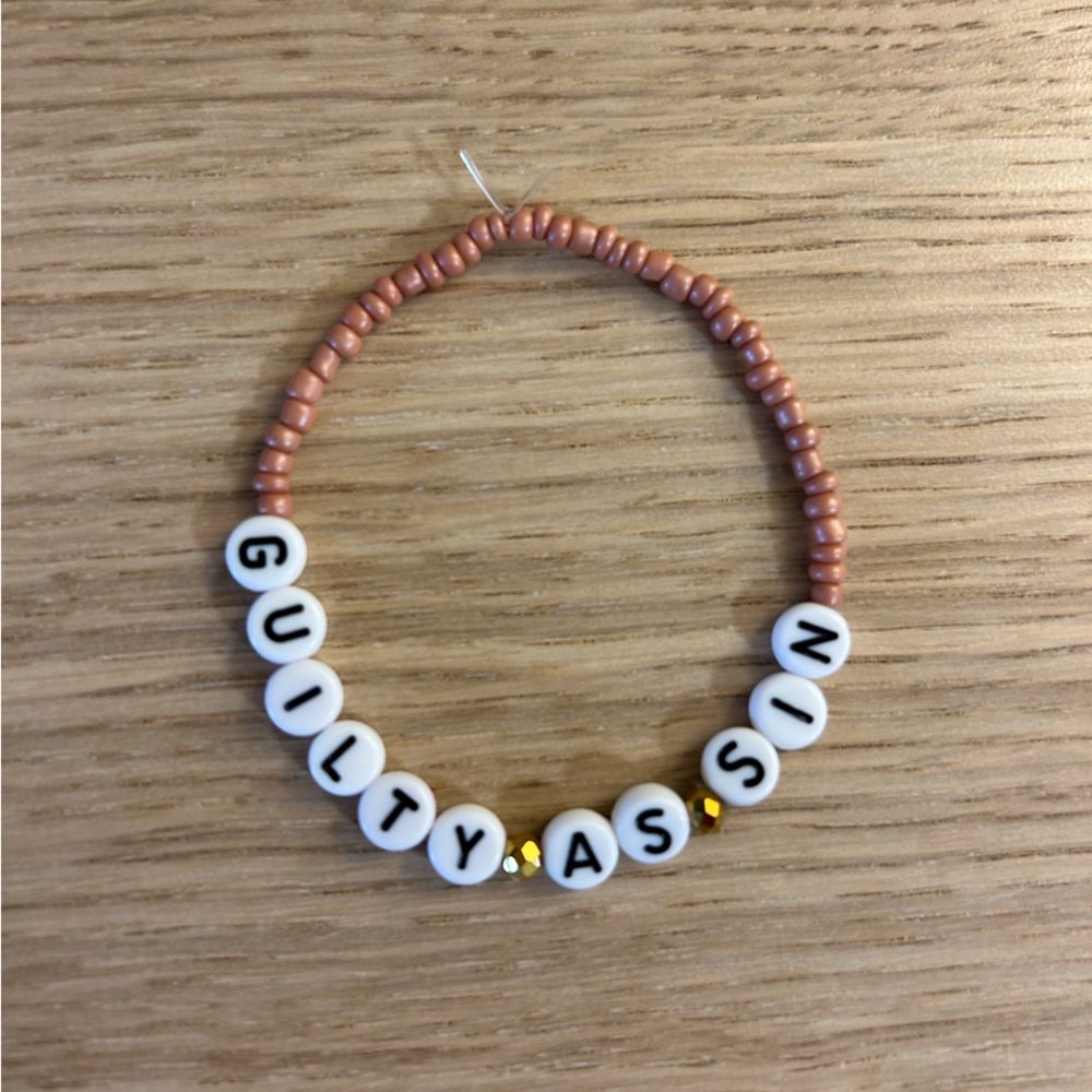 Guilty as Sin Taylor swift tortured poets department beaded bracelet